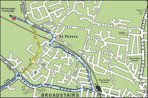 Map of St.Peters, Broadstairs